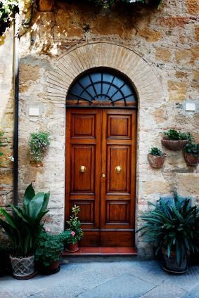 Arched Wood Entry Door